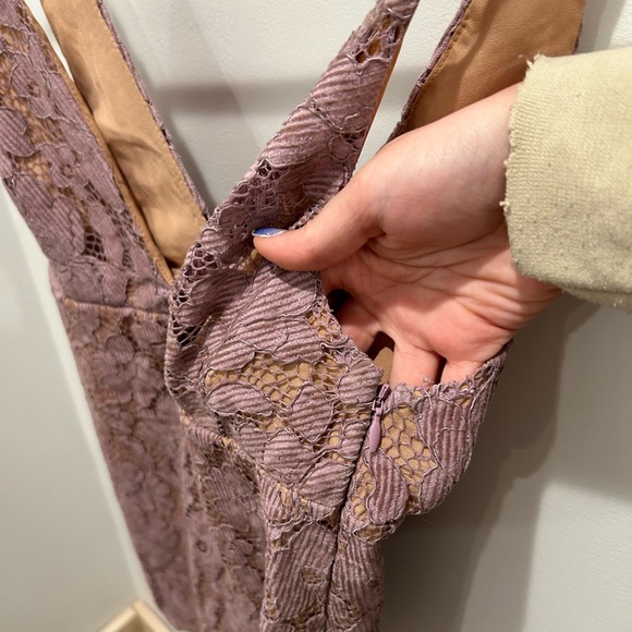 Free People Dangerous Love Lavender Lace Mini Dress Size 4 - Picture 4 of 8